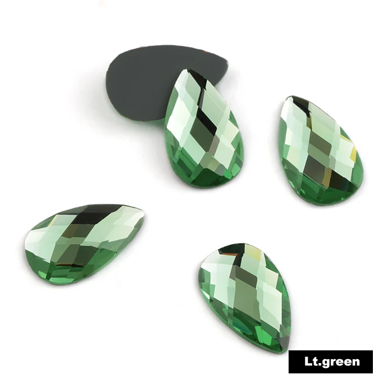 light green QIAO Высокое качество 11*18 мм падение не горячей фиксации Flatback паста Стразы хрустальные стеклянные камни для украшения одежды - Цвет: light green