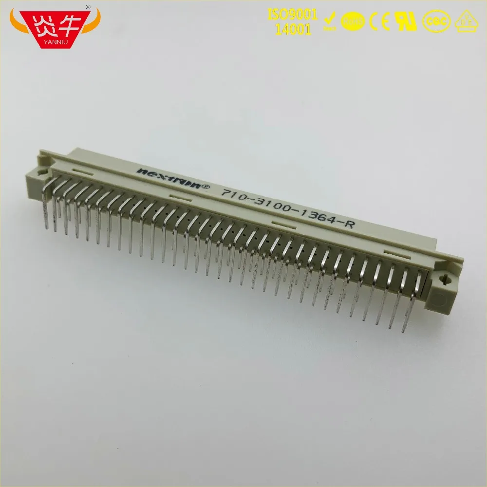 50Pcs 364 DIN41612 DIN CONNECTOR 710-3100-1364-R 2*32P 64PIN FEMALE RIGHT ANGLE PINS EUROPEAN SOCKET 9001-14641COOA NEXTRON |