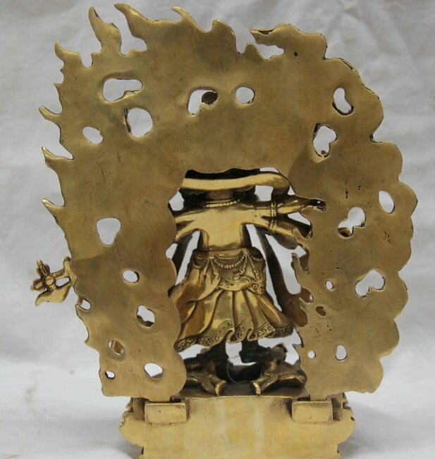 9 &quotТибет буддизм латунь Stang 6 arms Белый Jambhala статуя будды scuplture R0711|scuplture| |