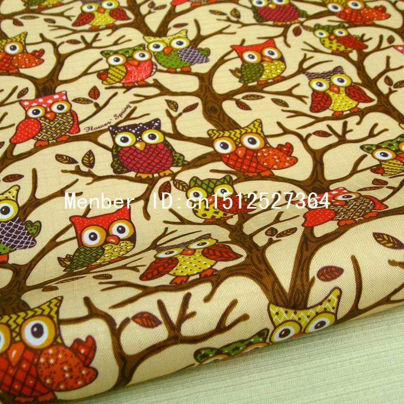 Водонепроницаемая ткань с ПВХ совы на дереве желтом фоне (WF158)|waterproof fabric|fabric