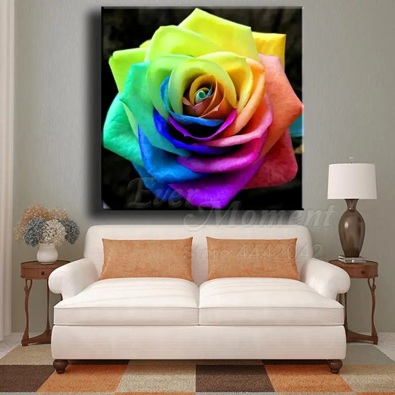 Ever Moment Diamond Painting Colorful Flower 5D DIY Cross Stitch Decor For Home Embroidery Picture Mosaic Art S2F962 | Дом и сад