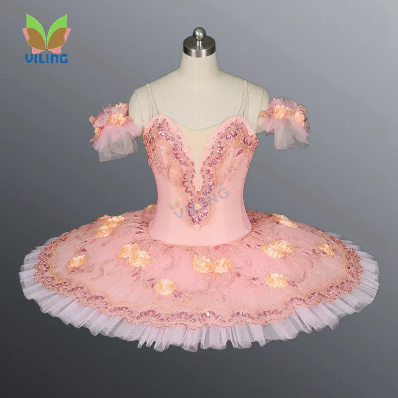 

Peach balle dress girl dance ballet costume Apricot Swan lake professional classical ballet tutu ballet dance costumes