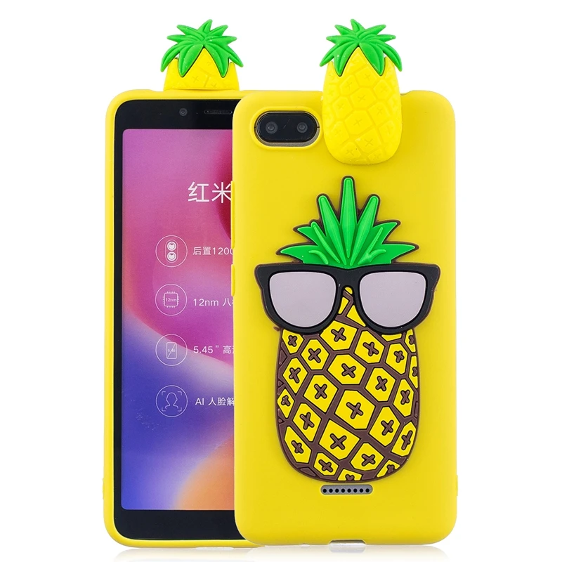 Redmi 6A Case for Xiaomi Cover 3D Patch Dog Unicorn Panda Silicone on Funda Xiomi 16 32 GB | Мобильные телефоны и