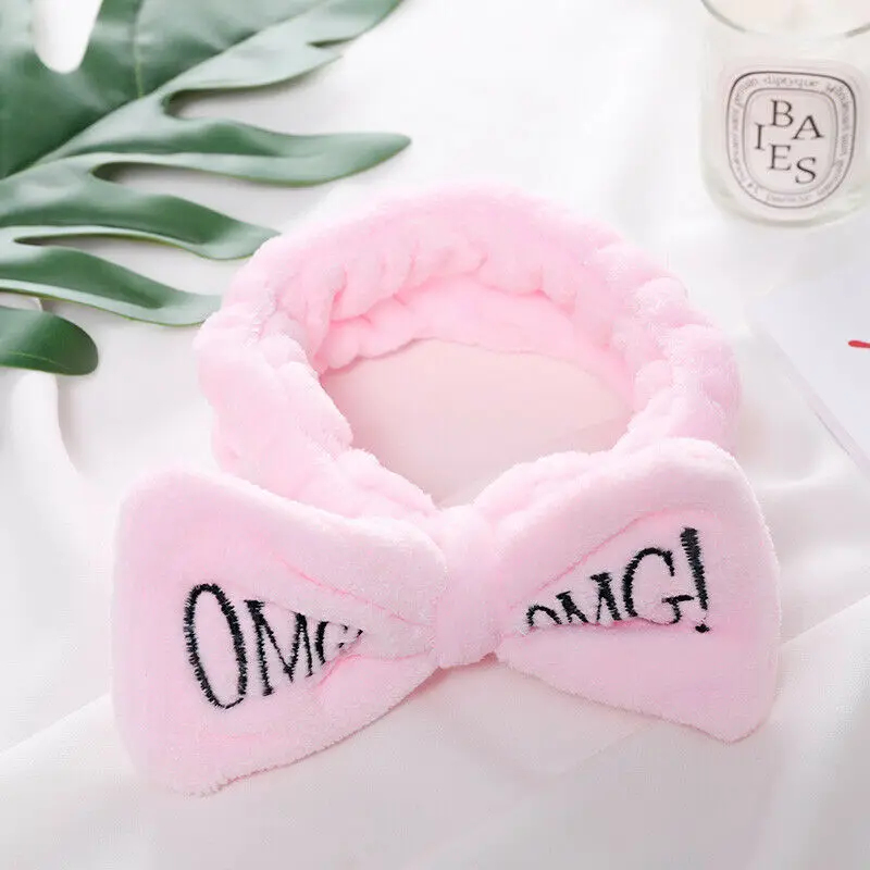 4 Новинка OMG буквы коралловый флис мытье лица для женщин девушек повязки на голову аксессуары для волос в виде тюрбана - Цвет: 4