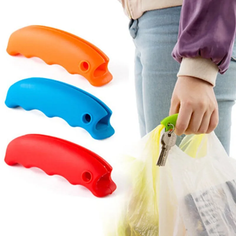 

1pc Shopping Bag Mention Dish to Protect Hands Portable Silicone Trip Grocery Bag Holder Handle Carrier Lock Shopping Bag Dish