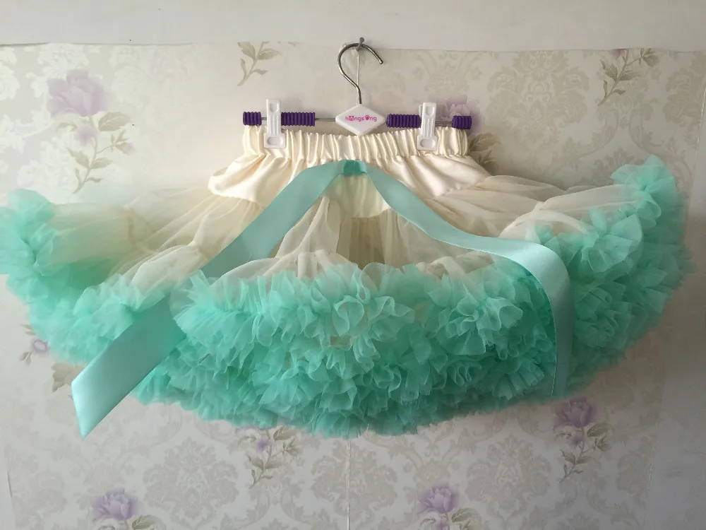 Новейшая юбка цвета морской волны с кремовой юбкой пачка saia tule infantil для маленьких