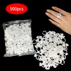 500pcs Disposable Microblading Pigment Glue Rings Tattoo Ink Holder SML Eyebrow Makeup Accessories Eyelash Extension Glue Cups