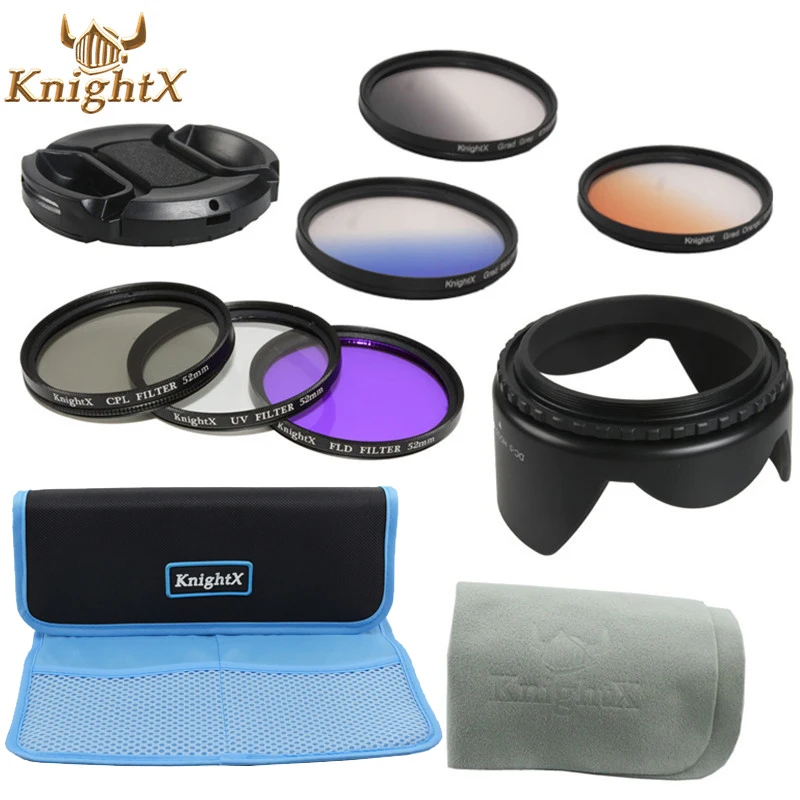 KnightX CPL UV FLD фильтр Градуированный серый ND цвет набор для Canon Nikon sony Pentax Olympus 49 мм 52 мм 55 мм 58 мм 62 мм 67 мм объектив 77