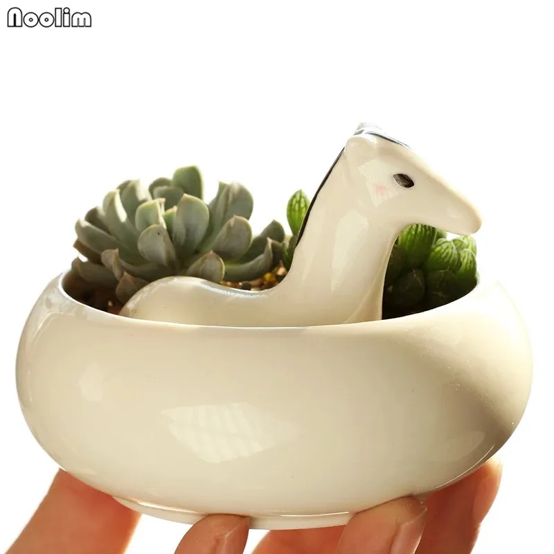 Креативный керамический симпатичный цветочный горшок NOOLIM с изображением