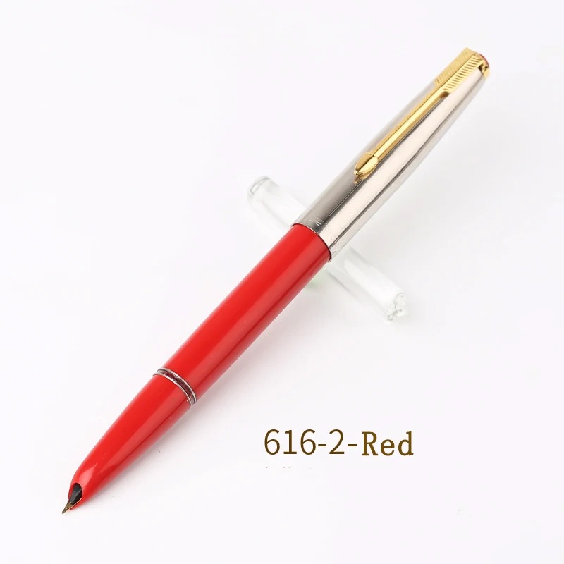 616-2 Red Подлинное качество HERO 616 Классическая ностальгическая перьевая ручка 616-2 Золотой зажим/колпачок чернильная ручка Иридиевый тонкий наконечник 0,5 мм для студентов - Цвет: 616-2 Red