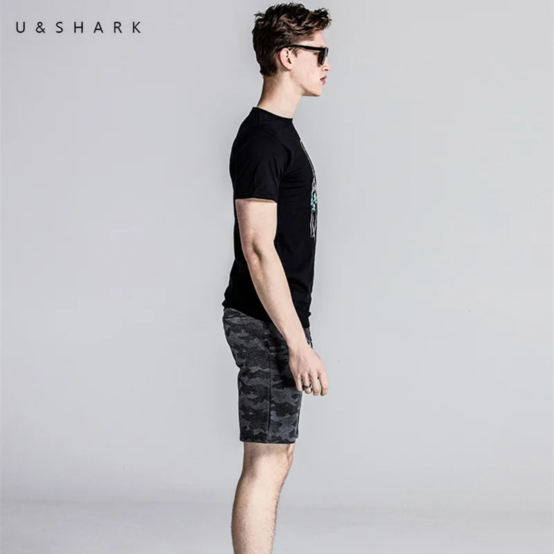 U & SHARK 2018 летняя футболка мужская брендовая одежда из 100% хлопка мужские модные