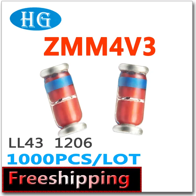 Источник питания ZMM4V3 ZMM4.3V 4 3 v 4V3 1206 LL34 0 5 W 1/2W 1000 шт./лот smd данные внутри мы можем