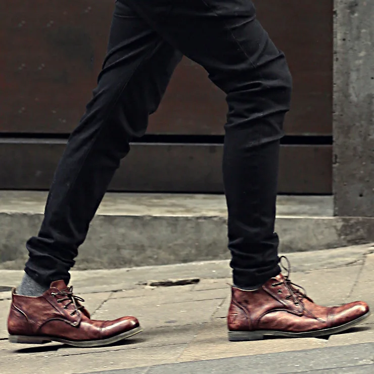 

Men's Autumn and Winter British Retro Shoes Leather Genuine Casual Vintage England Style Brand Fashion Boots X391