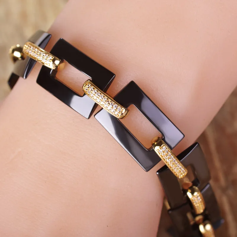 MECHOSEN белый/черный керамические браслеты из циркона AAA фарфор Pulsera Mujer мягкий