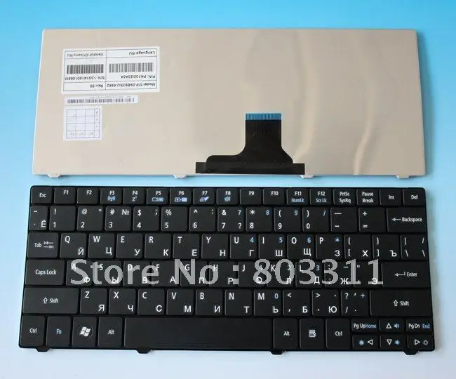 Клавиатура для ноутбуков Acer Aspire ONE 751 751H 721 ZA3 ZA5 Series 1810T русская черная PK130I23A04