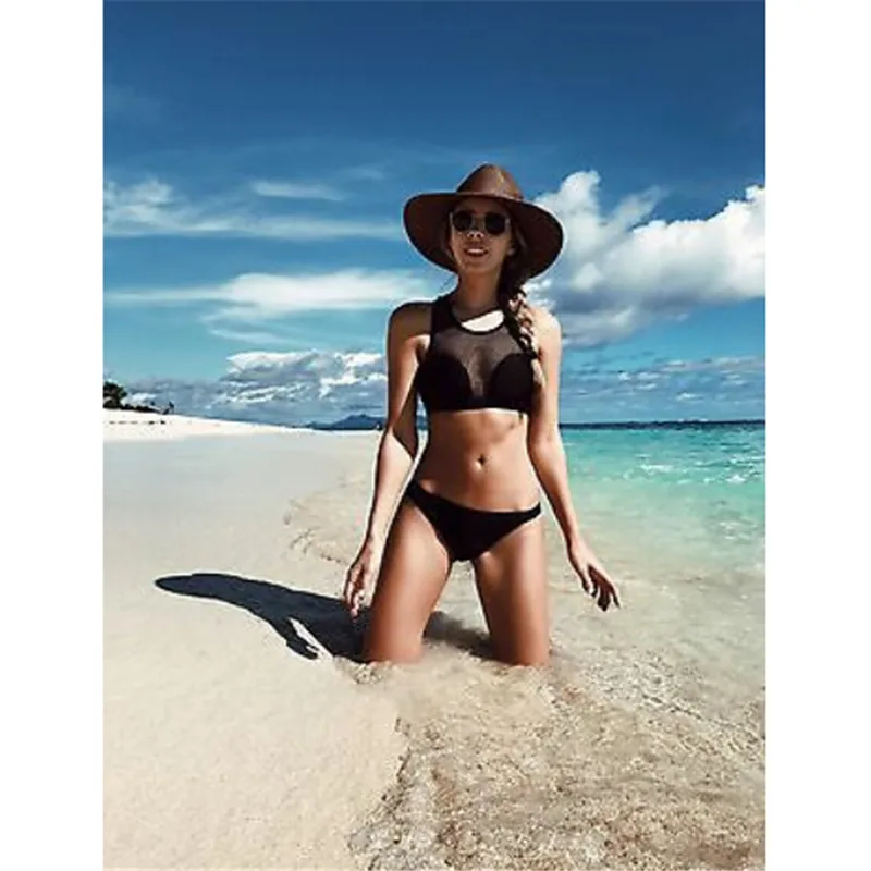 2017 Женский комплект бикини бандажный купальник пуш ап с подкладкой купальный