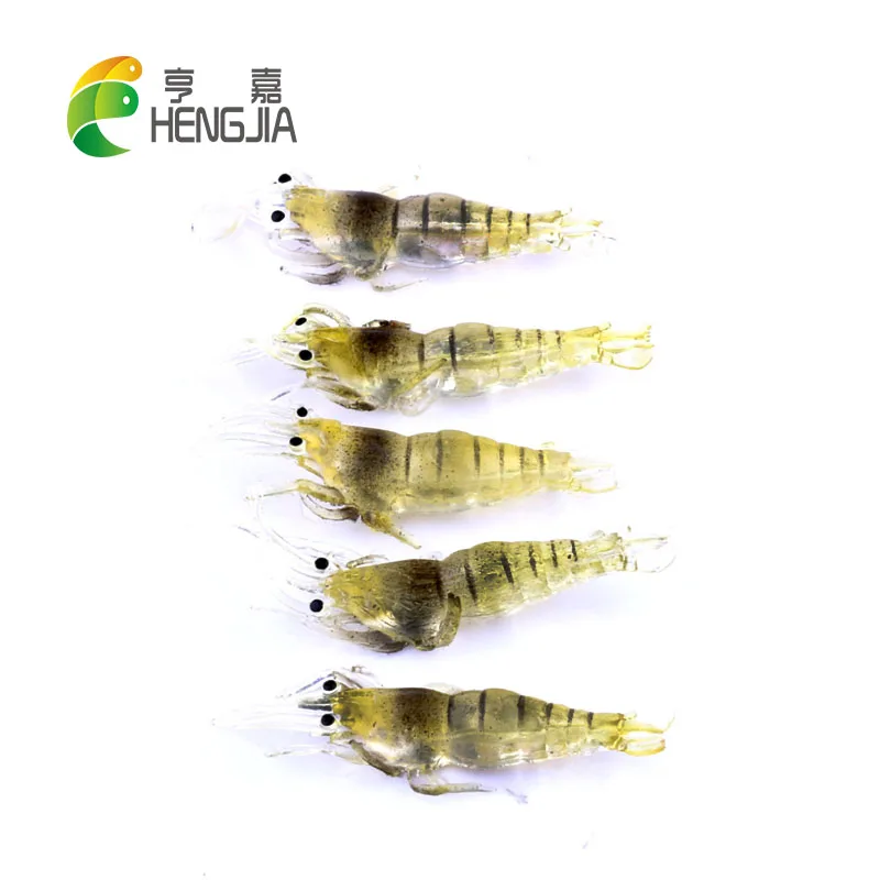 HENGJIA 4 8 см 1 г резиновая искусственная креветка приманка Мягкие рыболовные