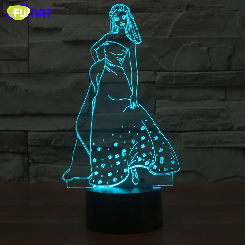FUMAT 3D Lamp Beauty Night Light Bedside Lights Table Lampara With Changeable Ancient Kids Gift | Лампы и освещение
