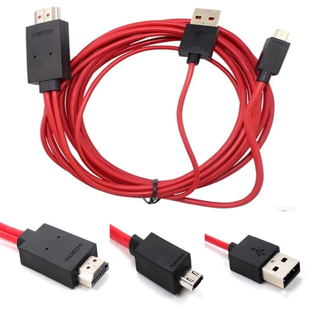 Аудио-видео кабели 1080 P телевизионный HD кабель адаптер US MHL Micro USB к HDMI для универсальных телефонов Android видео разрешение до 1080 p