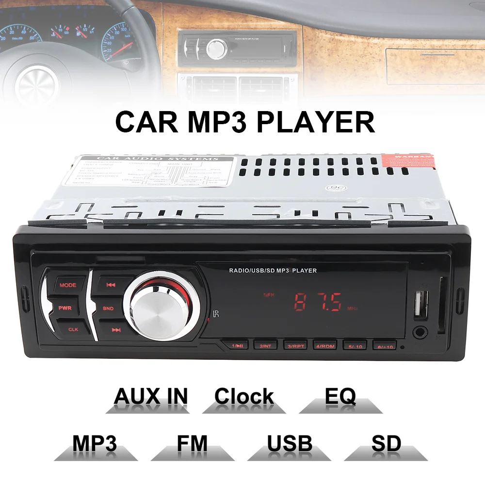 60 Вт x 4CH автомобильный аудио стерео в тире музыкальный MP3 плеер радио FM/USB/SD/AUX/MMC входной приемник