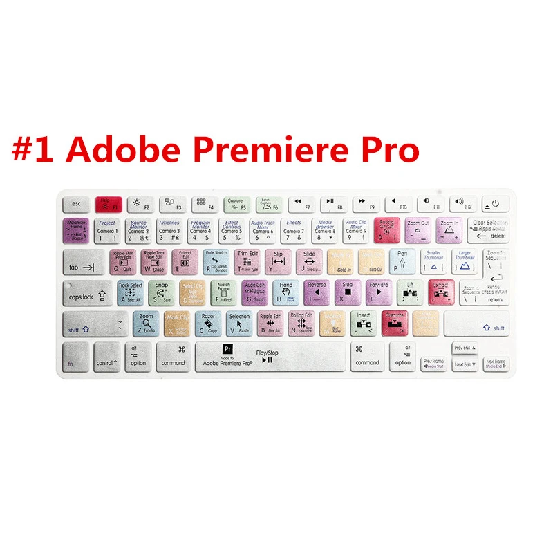 Чехол-клавиатура для Macbook Pro Air 13 15 3 4 Adobe Prime Final Cut X AI PS Shortcut Avid Media Composer | Компьютеры и