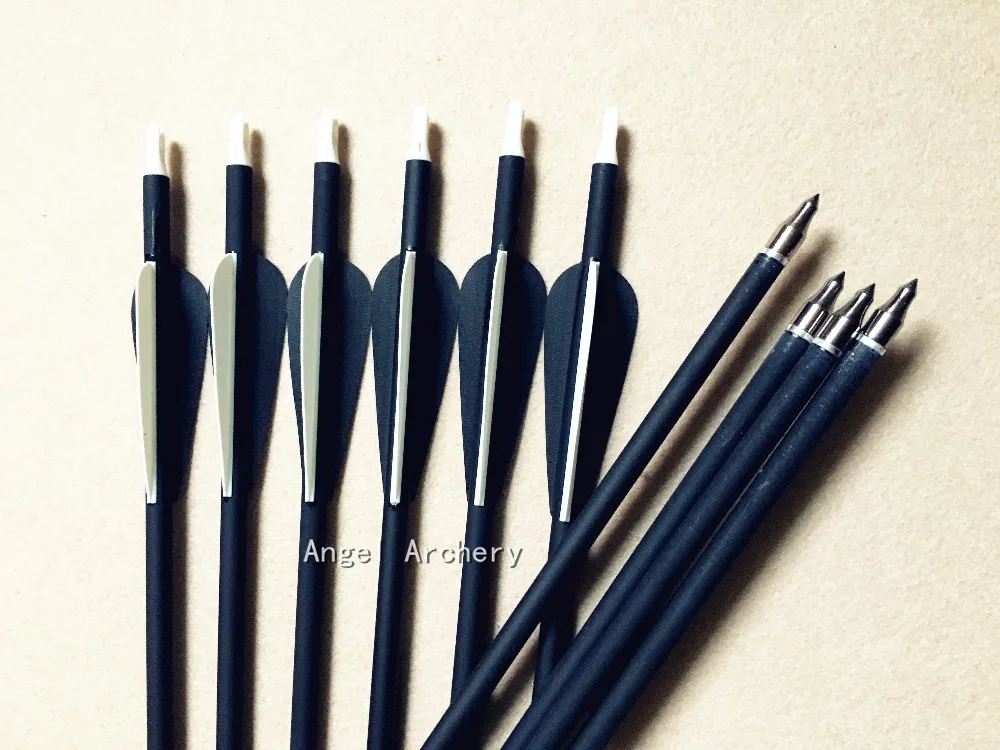 12PK углеродные стрелы с винтовой стрелой для стрельбы из лука использование longbow