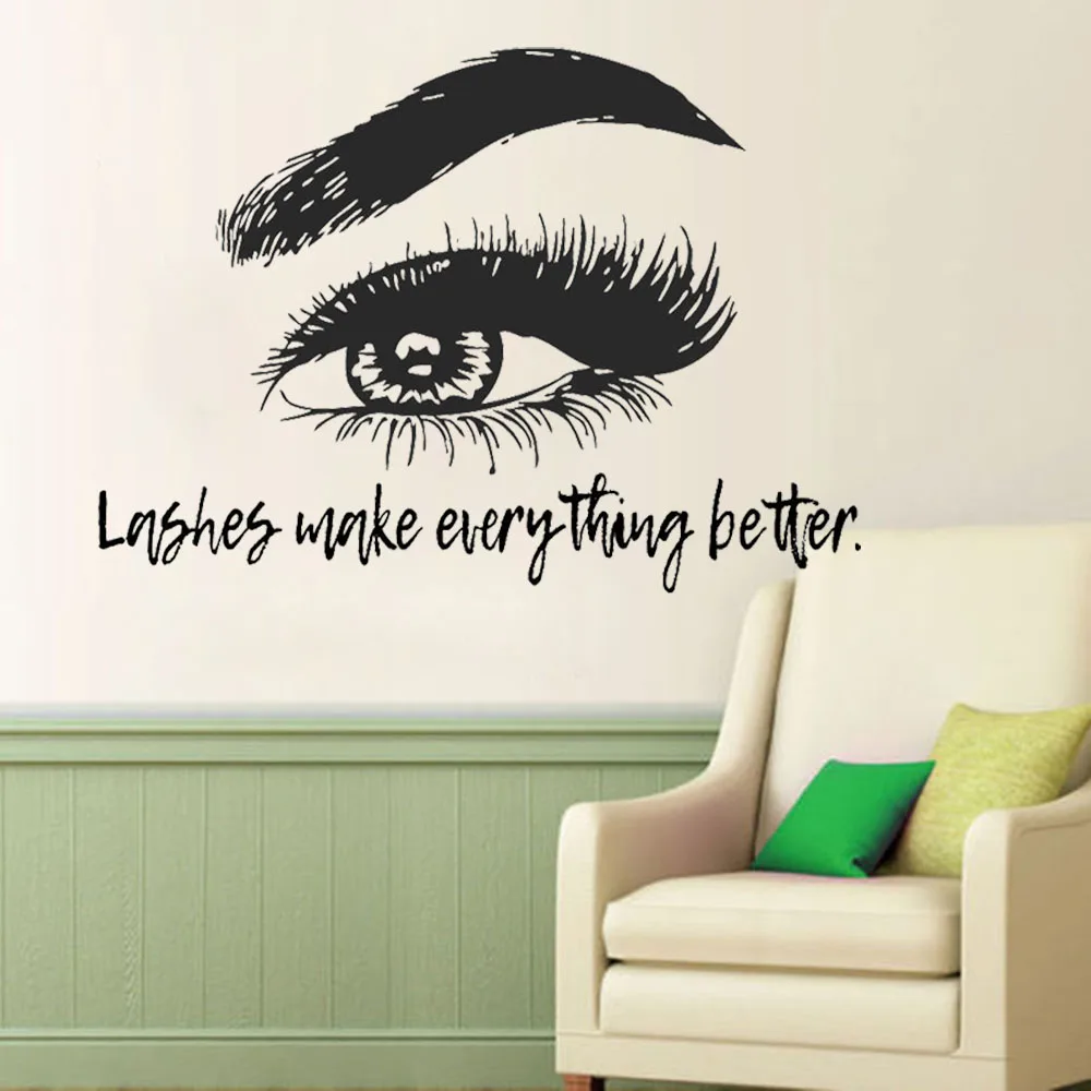 Новый дизайн накладные ресницы наклейка на стену брови салон красоты цитата