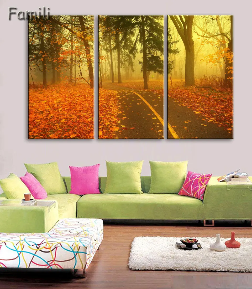 3 шт. декоративная настенная Картина на холсте снежная дорога|canvas painting|picture