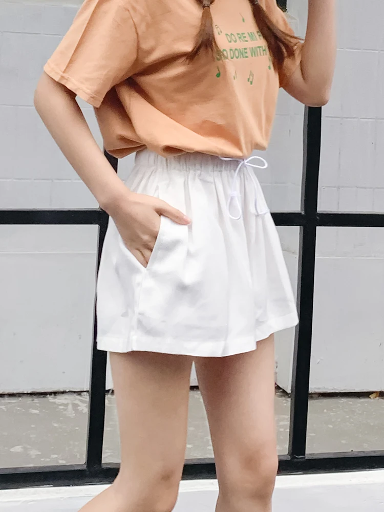 Женские мини-шорты с высокой талией AOLI спортивные свободные шорты из эластичной