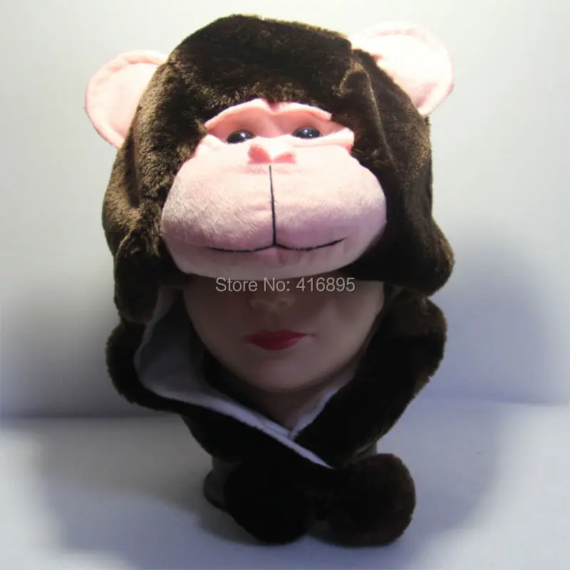 Осенне зимние шапки костюм косплей обезьяна животное шапка для детей женщин