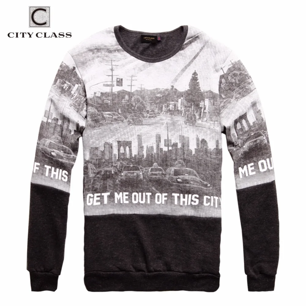 Мужские толстовки с принтом класса Город на осень и зиму брендовая одежда Harajuku в