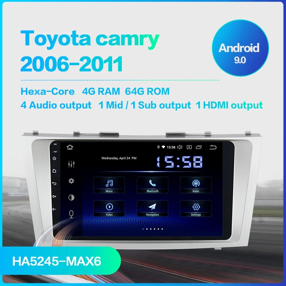Dasaita " Car Android 9,0 Автомагнитола для Toyota Camry 2006 2007 2008 2009 2010 2011 gps навигации 1080P видео стерео 64 Гб Встроенная память