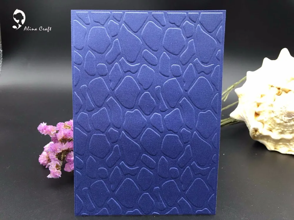 Пластиковый с тиснением папка камень рисунок с крупной галькой DIY альбом карты для украшения подарочных упаковок резки штампов бумаги ремесло
