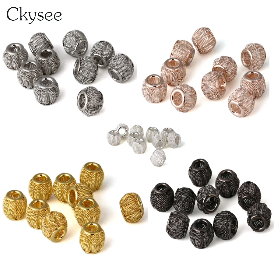 Ckysee 10Pcs/lot 14x22mm Round Spacer Beads With 5mm Hole Big Metal Iron Charms For Diy Jewelry Making Supplies | Украшения и