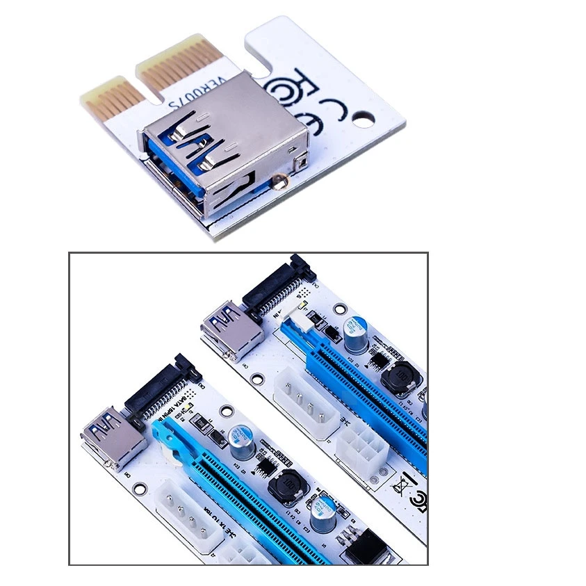 USB 3. 0 PCI E Экспресс 1x до 16x Райзер карта адаптер 15 Pin SATA Power с кабелем 60 см|usb 3.1 pci-e|1x to