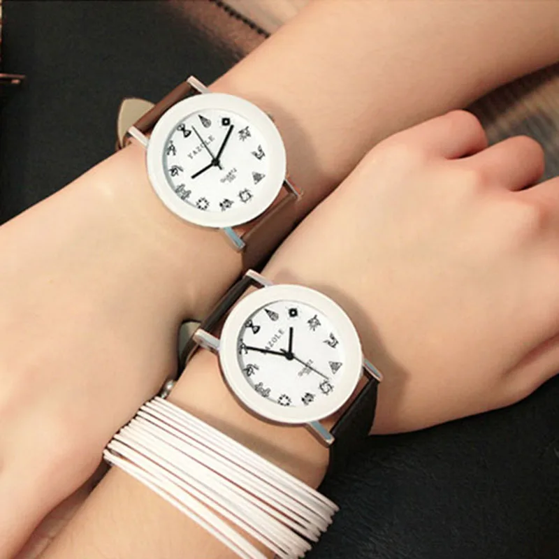 Часы для пар в стиле минимализма модные часы черного и белого цвета женщин мужчин