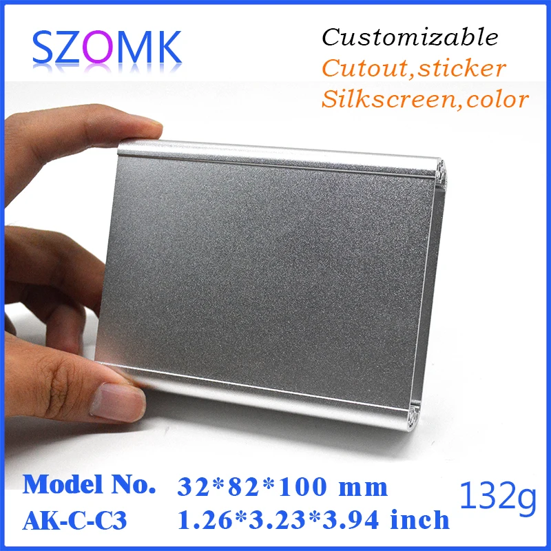 1 шт. Новое поступление алюминиевый корпус somk outlet project box 32*82*100 мм алюминиевая