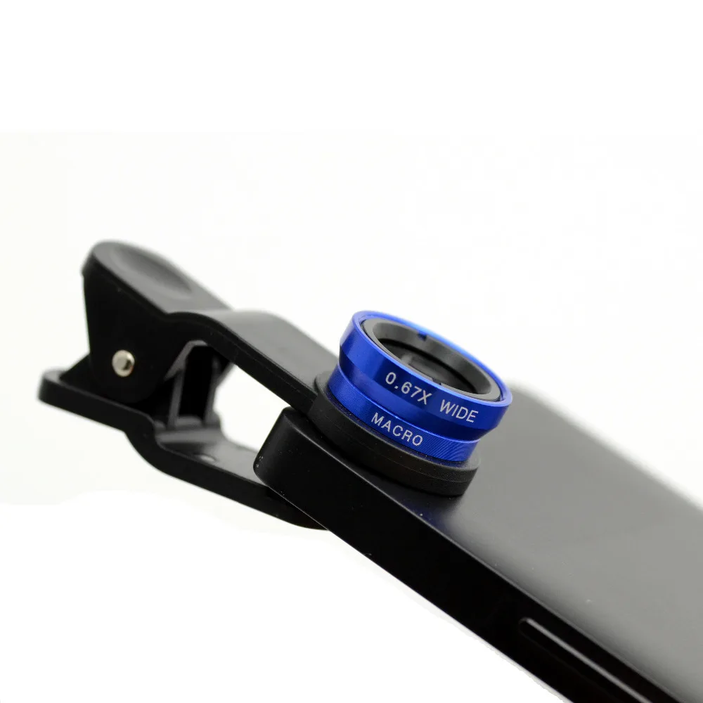 Универсальный 3 в 1 клип на рыбий глаз Широкий угол макросъемки Объективы для