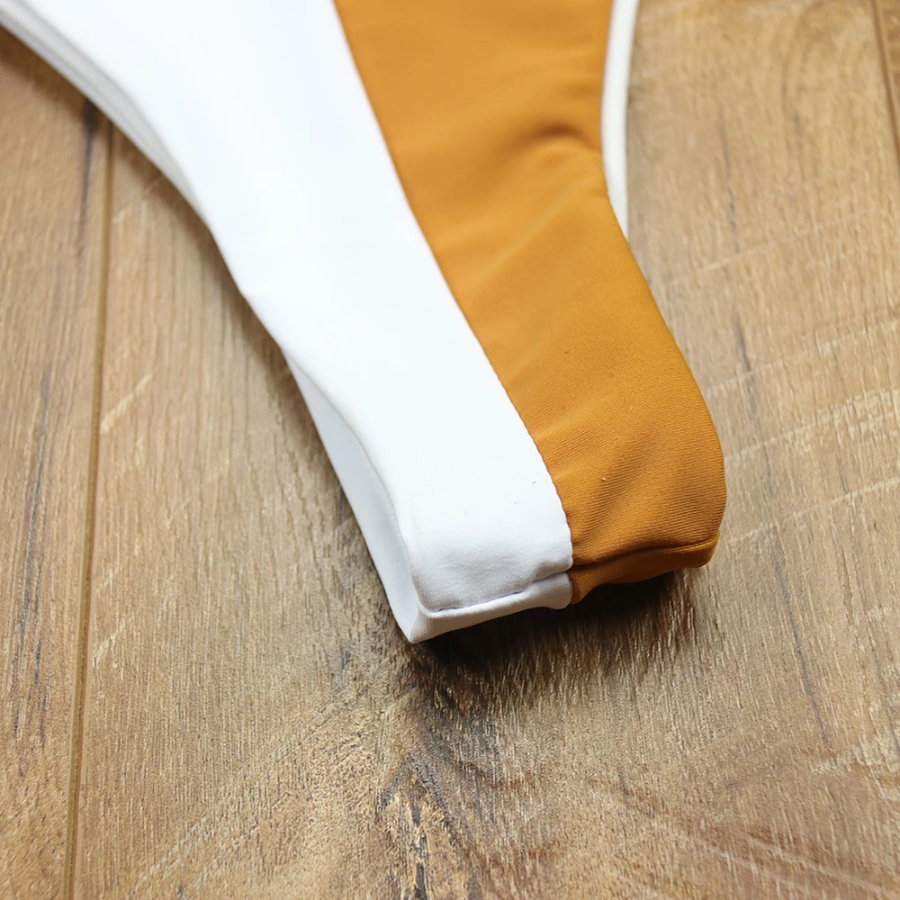 MOOSKINI 2018 лоскутный купальник женский в полоску Бандаж бикини купальный костюм с