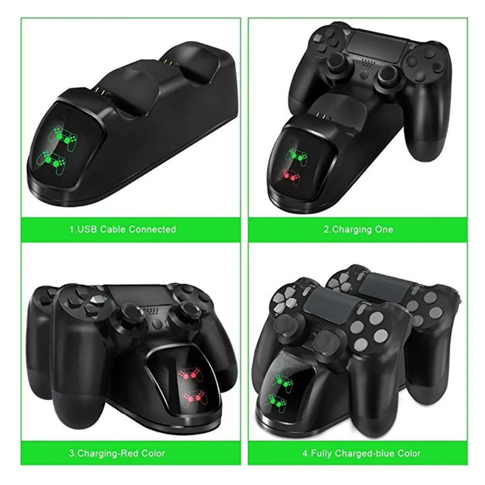 Для Sony PS4/PS4 тонкий/PS4 Pro контроллер Зарядное устройство док станция для зарядки с
