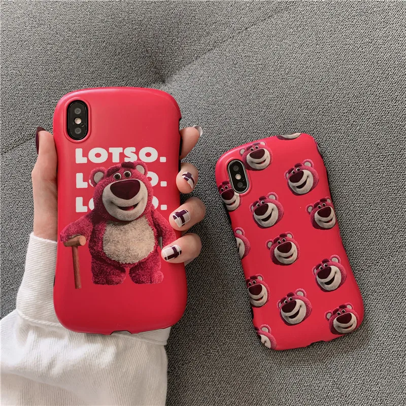 Горячий мультяшный милый медвежонок с клубникой мягкий TPU ударопрочный задний чехол для iPhone X XS Max XR 6 6S 7 8 Plus SE телефон чехол Coque on.