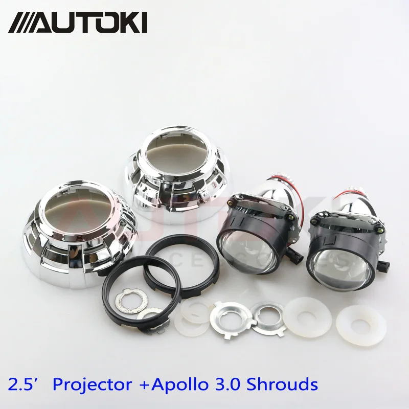 Автомобилей для укладки автомобили 2.5 дюймов HID би ксенон объектив проектора + Apollo
