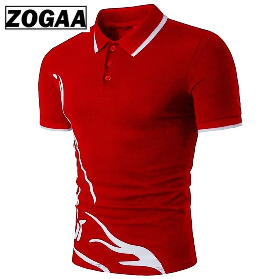Мужская рубашка поло ZOGAA брендовая Повседневная облегающая Однотонная с