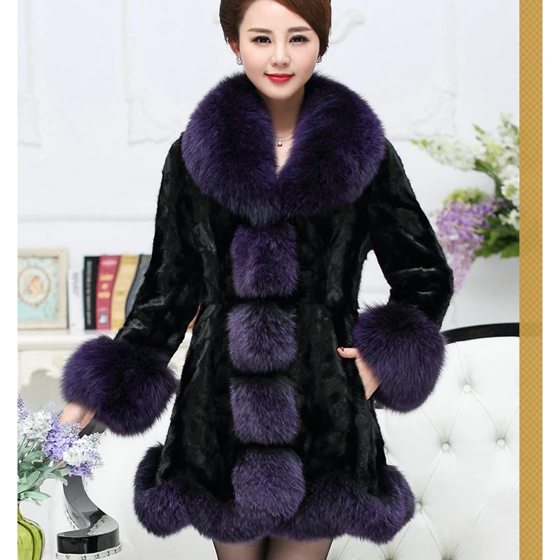 Высококачественная натуральная норковая меховая шуба уличная одежда женская