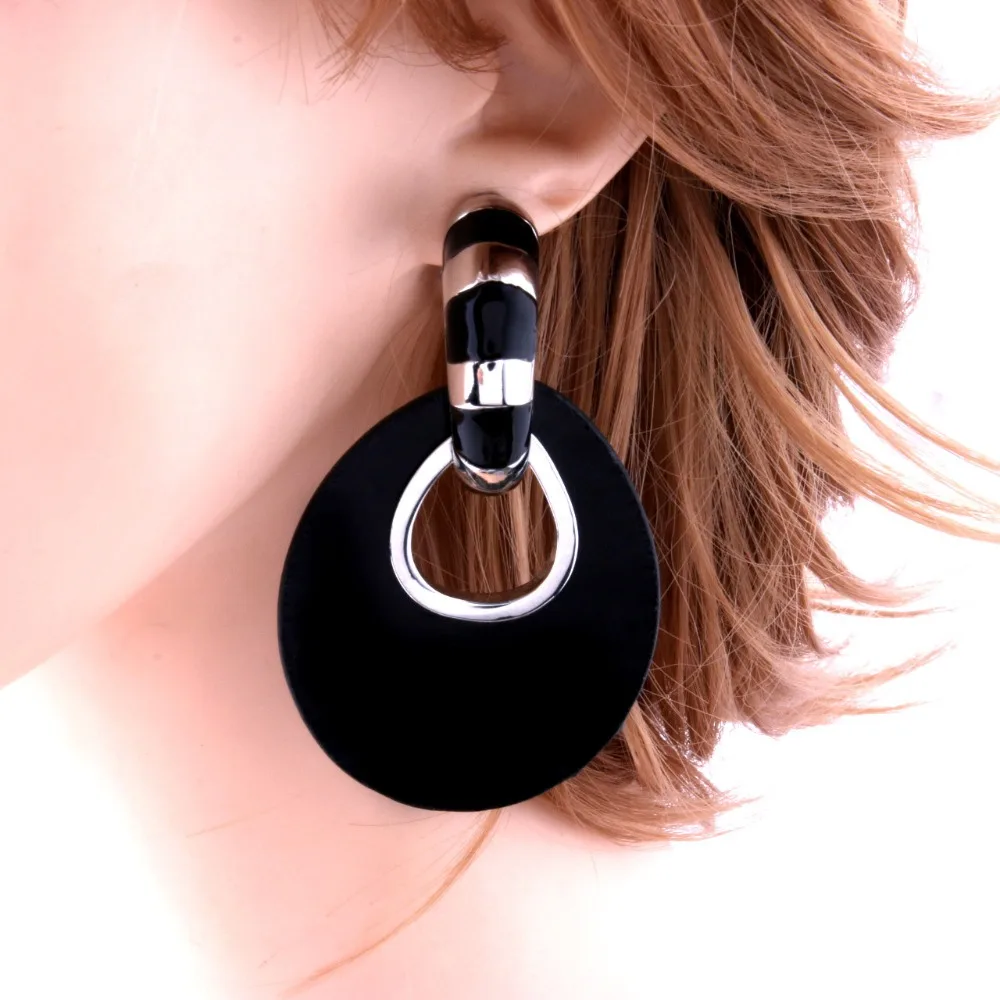 NeeFu WoFu сверкающие кожаные серьги капельки брендовые леопардовые для женщин