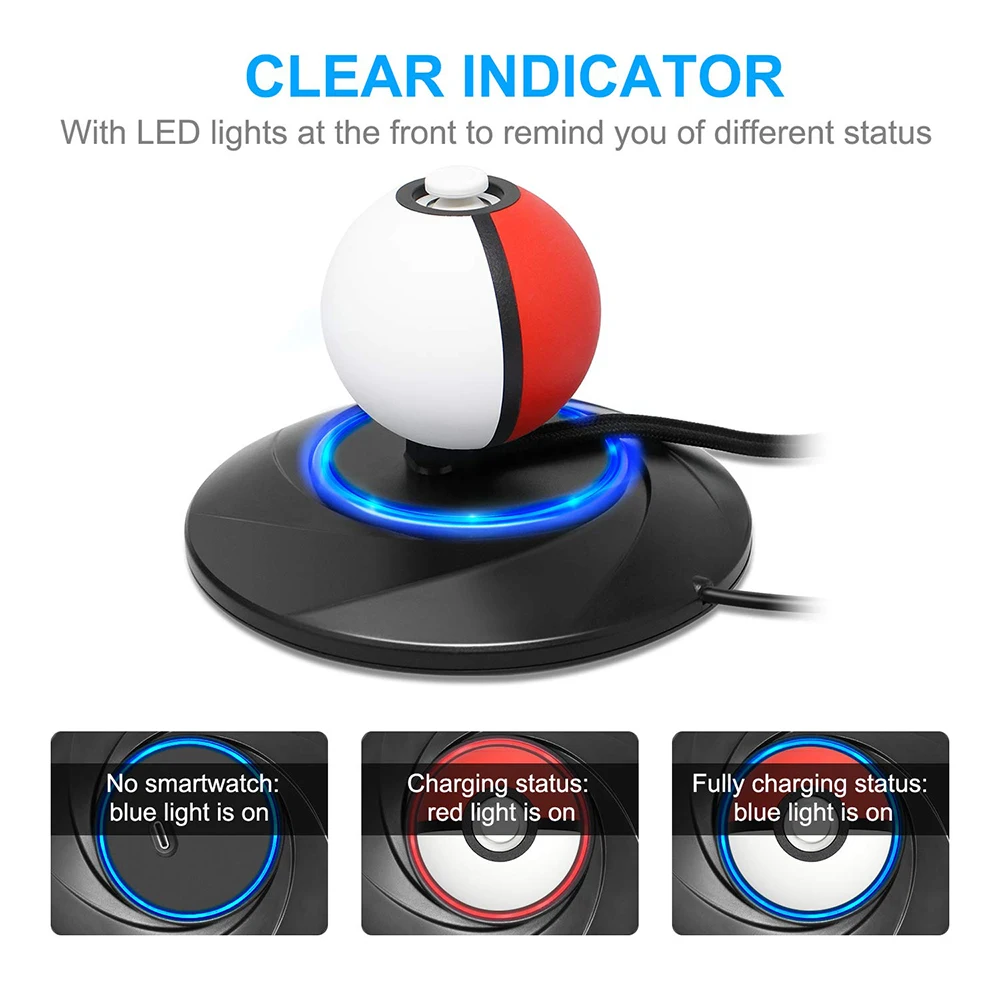 Зарядное устройство для Pokeball Plus зарядная док-станция для Poke Ball светодиодный usb type C зарядное устройство для kingd переключатель контроллер для nintendo Switch