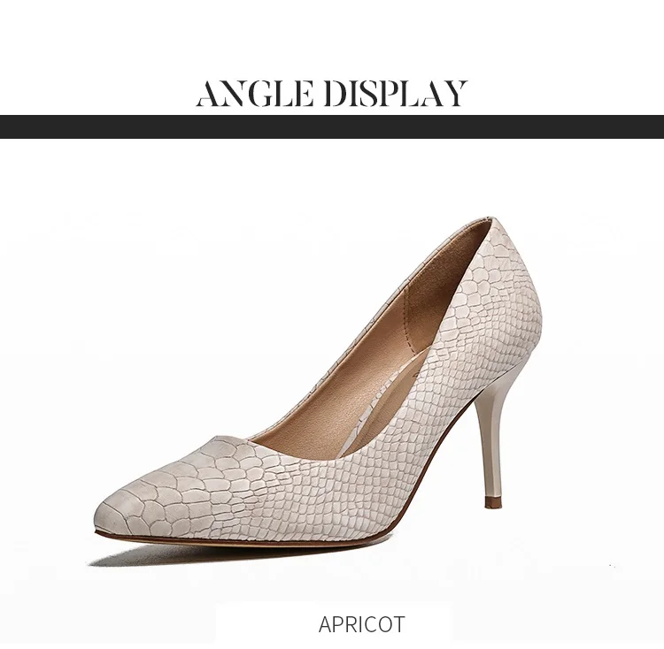 Fletiter Shoes Women 8 cm High Heels Leather Pointed Toe Women Pumps Ladies Shoes white Thin High Heel bridal Party Shoes