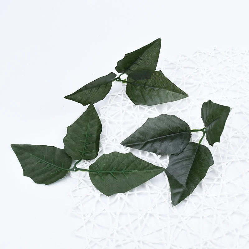 green leaf 10 шт. искусственные растения для Рождественского украшения дома дешевые шелковые листья Скрапбукинг diy Свадебные аксессуары Оформление поддельный лист - Цвет: green leaf