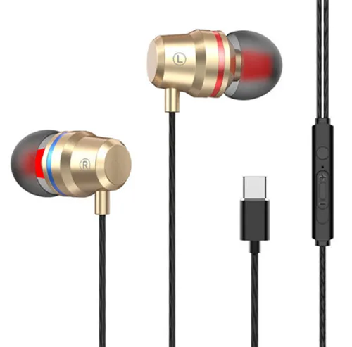Type-C Gold GutsyMan HiFi наушники usb type C свежая версия гарнитура с микрофоном для Xiaomi LeEco le 2 Pro huawei mate 10 mate 10 Pro P20 - Цвет: Type-C Gold