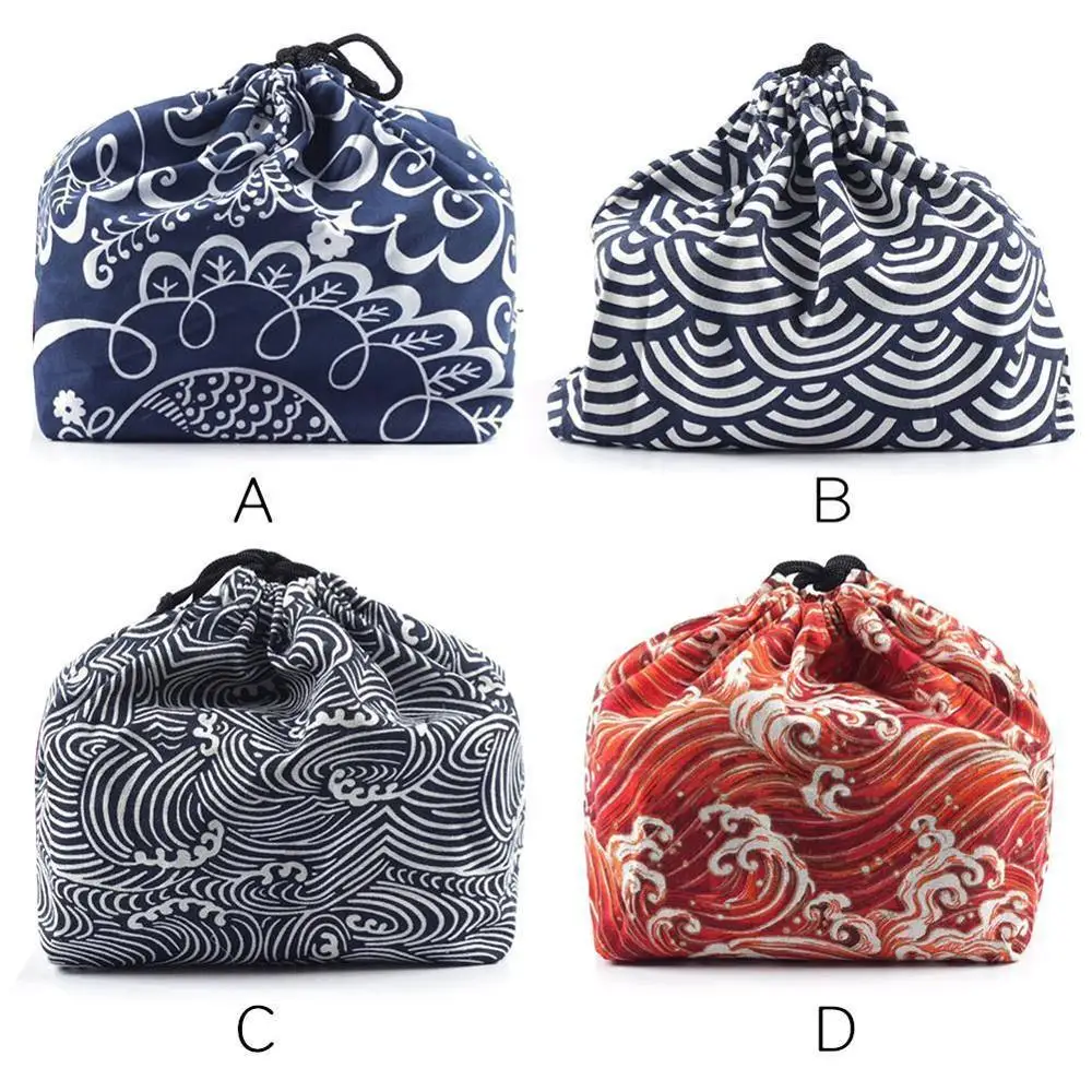 Японская Сумка тоут Bento Портативный Ланч бокс дорожный мешок для хранения чая и